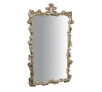 Biscottini SPECCHIERA DA PARETE IN LEGNO FINITURA FOGLIA ARGENTO ANTICATO L59XPR6XH98 CM MADE IN ITALY