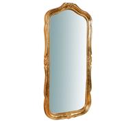 Biscottini Specchiera da parete in legno finitura foglia oro anticato L47xPR4xH100 cm Made in Italy