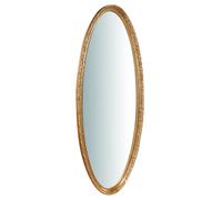 Biscottini Specchiera da parete in legno finitura foglia oro anticato L52xPR4,5xH133 cm Made in Italy