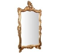 Biscottini Specchiera da parete in legno finitura foglia oro anticato L66xPR7xH118 cm Made in Italy