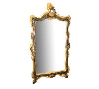 Biscottini SPECCHIERA DA PARETE IN LEGNO FINITURA FOGLIA ORO E NERO L67XPR7XH115 CM MADE IN ITALY