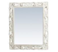 Biscottini Specchiera da parete verticale/orizzontale in legno finitura bianca anticata L94xPR6,5xH114cm Made in Italy