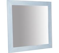 Biscottini Specchiera quadrata a muro in legno massello di tiglio finitura azzurra L100xPR3xH100 cm Made in Italy