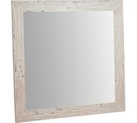Biscottini Specchiera quadrata a muro in legno massello di tiglio finitura crema anticata L100xPR3xH100 cm Made in Italy