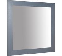 Biscottini Specchiera quadrata a muro in legno massello di tiglio finitura grigia L100xPR3xH100 cm Made in Italy
