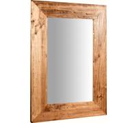 Biscottini Specchiera rettangolare a muro in legno massello di tiglio finitura naturale L50xPR3xH70 cm Made in Italy