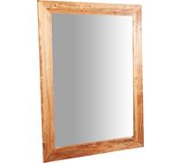 Biscottini Specchiera rettangolare a muro in legno massello di tiglio finitura naturale L90xPR3xH120 cm Made in Italy