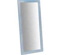 Biscottini Specchiera rettangolare da muro in legno massello di tiglio finitura azzurra L37xPR3xH80 cm Made in Italy