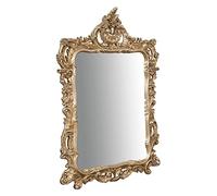 Biscottini Specchio bagno cornice barocca 108x8x72 cm | Specchio vintage da parete | Specchio grande da parete argento con struttura in legno