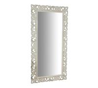 Biscottini Specchio bagno cornice barocca L107xPR7xH205,5 cm - Specchio da parete bianco - Specchio vintage da parete - Specchio grande da parete