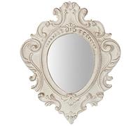 Biscottini Specchio da parete 32,5x4x38,5 cm | Specchiera bagno con cornice in legno | specchio da parete bianco | Specchio decorativo da parete