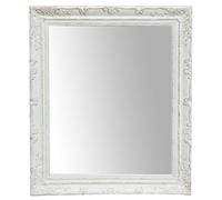 Biscottini Specchio da parete 74x64x4 cm - Specchio bagno con cornice bianca - Specchio shabby - Specchi decorativi per la casa - Specchio da parete