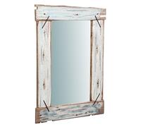 Biscottini specchio da parete cornice legno riciclato 90x4x60 cm | Specchiera bagno verticale e orizzontale per un arredamento rustico | Specchio ingresso da parete