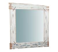 Biscottini Specchio da parete in legno massello L90xPR3,5xH90 cm. effetto antico dipinto