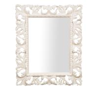 Biscottini Specchio Specchiera da Parete Biscottini Legno Bianco Anticato Made Italy