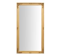 Biscottini Specchio Specchiera da parete e appendere verticale/orizzontale L72xPR4xH133 cm finitura foglia oro anticato.