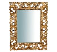 Biscottini Specchio Specchiera da Parete in Verticale o Orizzontale Stile Shabby in Legno Comfinitura Foglia Oro Anticato Misure L82Xpr6Xh101cm Produzione Artigianato Fiorentino Hecho en Italy