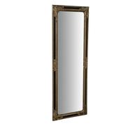 Biscottini Specchio Specchiera Impero da parete e appendere verticale/orizzontale L50xPR4xH140 cm finitura argento e nero anticato