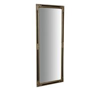 Biscottini Specchio Specchiera Impero da parete e appendere verticale/orizzontale L72xPR4xH180 cm finitura argento e nero anticato