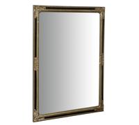Biscottini Specchio Specchiera Impero da parete e appendere verticale/orizzontale L90xPR4xH120 cm finitura argento e nero anticato