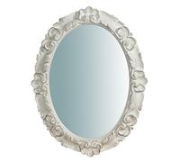 Biscottini Specchio, Specchiera Rettangolare da Parete, da Appendere al Muro Orizzontale Verticale, Shabby Chic, Trucco, Bagno, Cornice Finitura Bianco Anticato, L35xPR2xH82 cm. Stile Shabby Chic.