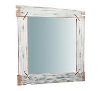 Biscottini Specchio vintage 90x4x90 cm, Specchio da parete in legno massello, Specchio bagno e specchio camera da letto, Specchio vintage da parete