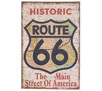 Biscottini - Stampa 'Historic Route 66' su Tela - L60xPR2xH90 cm - Juta Grezza Anticata - Stampa - Route 66 Storica - Tela - Grezza Anticata