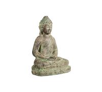 Biscottini Statua buddha 55,5x28,5x38,5 cm - Buddha statua in resina - Buddah da arredo color oro anticato - Statua buddha grande arredo interno ed esterno