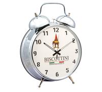 BISCOTTINI Sveglia Analogica Comodino Parete Gigante Orologio Argento
