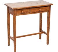 Biscottini Tavolino consolle Country in legno massello di tiglio finitura noce L73xPR36xH75 cm. Made in Italy