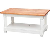 Biscottini Tavolino da Salotto Legno 90,5x50,5x45,5 cm Made in Italy - Tavolino da Divano Legno di Tiglio - Tavolino Bianco Artigianale - Tavolino da caffè