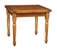 Biscottini Tavolo rettangolare allungabile in legno di tiglio - Tavolo da cucina L90xPR90xH80 cm in stile Country - Tavolo da pranzo Made in Italy