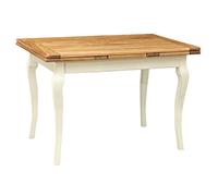 Biscottini Tavolo rettangolare allungabile in legno, con base bianca - Tavolo da cucina 120x80x80 cm - Tavolo da pranzo allungabile Made in Italy