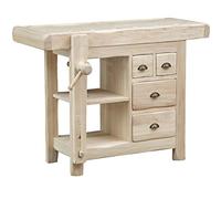 Biscottini Tavolo Alto da Lavoro 116x90x63 cm Made in Italy | Isola Cucina Piano Lavoro Legno massello | Bancone Cucina | Piano Lavoro Cucina Legno