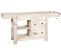 Biscottini Tavolo alto da lavoro 184x92x74 cm Made in Italy | Isola cucina piano lavoro legno massello | Bancone cucina | Piano lavoro cucina legno