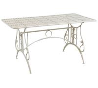 Biscottini Tavolo Ferro Battuto Bianco Anticato 150x80x77 Smontabile Giardino