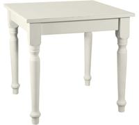 Biscottini Tavolo fisso Country in legno massello di tiglio finitura bianca anticata L80xPR80xH78 cm. Made in Italy