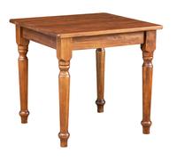 Biscottini Tavolo fisso Country in legno massello di tiglio finitura noce L80xPR80xH78 cm. Made in Italy