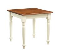 Biscottini Tavolo fisso Country in legno massello di tiglio struttura bianca anticata piano noce. Made in Italy