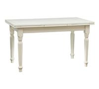Biscottini Tavolo legno massello Bianco L140xPR80xH80 - Tavolo allungabile cucina artigianale Made in Italy - Tavola da pranzo e cucina con allunghe