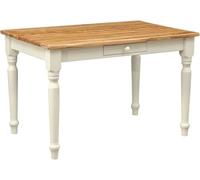 Biscottini Tavolo quadrato allungabile L120xPR80xH80 bianco e naturale - Tavolo cucina allungabile in legno massello Made in Italy - Tavolo da pranzo allungabile