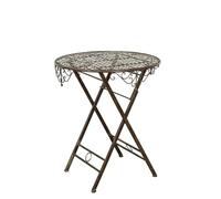 Biscottini Tavolo rotondo da giardino in ferro battuto L70,5xPR70,5xH76,5 - Tavolo da esterno - Arredo giardino resistente di finitura robusta