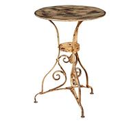 Biscottini tavolo rotondo da giardino in ferro battuto | Tavolo da esterno 56,5x56,5x77,5 | Arredo giardino resistente di finitura robusta e resistente