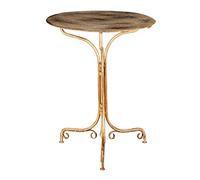 Biscottini tavolo rotondo da giardino in ferro battuto | Tavolo da esterno 60,5x60,5x77,5 | Arredo giardino resistente di finitura robusta e resistente