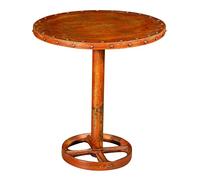 Biscottini tavolo rotondo da giardino in ferro battuto | Tavolo da esterno 61,5x61,5x77,5 | Arredo giardino resistente di finitura robusta e resistente