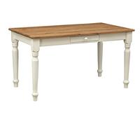 Biscottini Tavolo scrivania legno 140x80x80 cm - Tavolo cucina in massello di tiglio - Tavolo da pranzo per interni ed esterni - Tavolo legno massello con cassetto