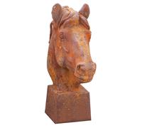 Biscottini Testa di cavallo in ghisa L22xPR58xH62 cm finitura ruggine ornamentale Offerta