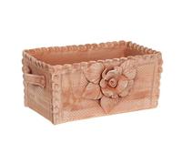 Biscottini Vaso Decorativo per Interno L42,5xPR25,5xH17,5 cm - Scatola Porta Oggetti in Terracotta - Decorazioni casa - Arredamento casa Esterno - Decorazioni casa Shabby - Vasi per Piante da Esterno