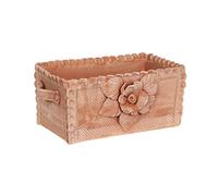 Biscottini Vaso Decorativo per Interno L42,5xPR25,5xH17,5 - Scatola Porta Oggetti in Terracotta - Decorazioni e Arredamento Casa Esterno - Vasi per Piante da Esterno