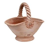 Biscottini Vaso in Terracotta 46x34x46 cm - Vaso da Esterno e Interno a forma di Cestino - Vasi Grandi MAde in Italy - Vasi per fiori Esterno - Fioriera per piante Terracotta - Fioriera Balcone
